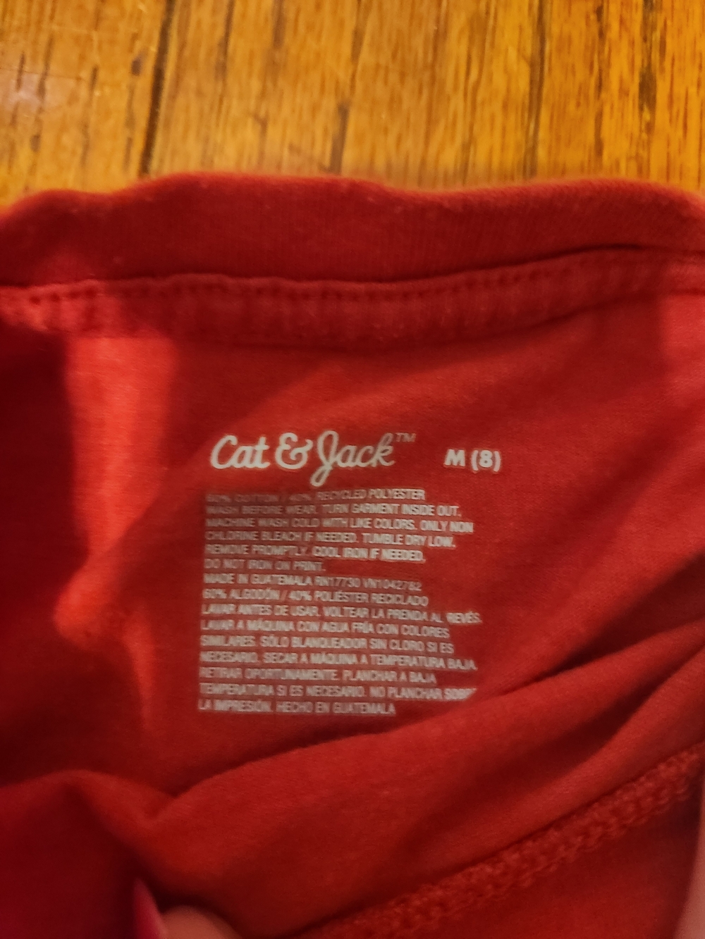Cat & Jack Red Tee with White LOVE Logo - Picture 2 of 2